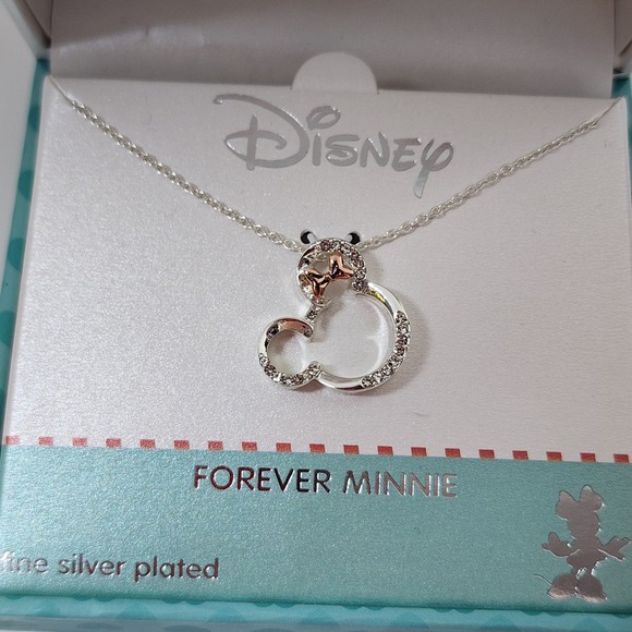 Disney Minnie Heart Shaped Pendant Necklace with Bow - Picture 2 of 5